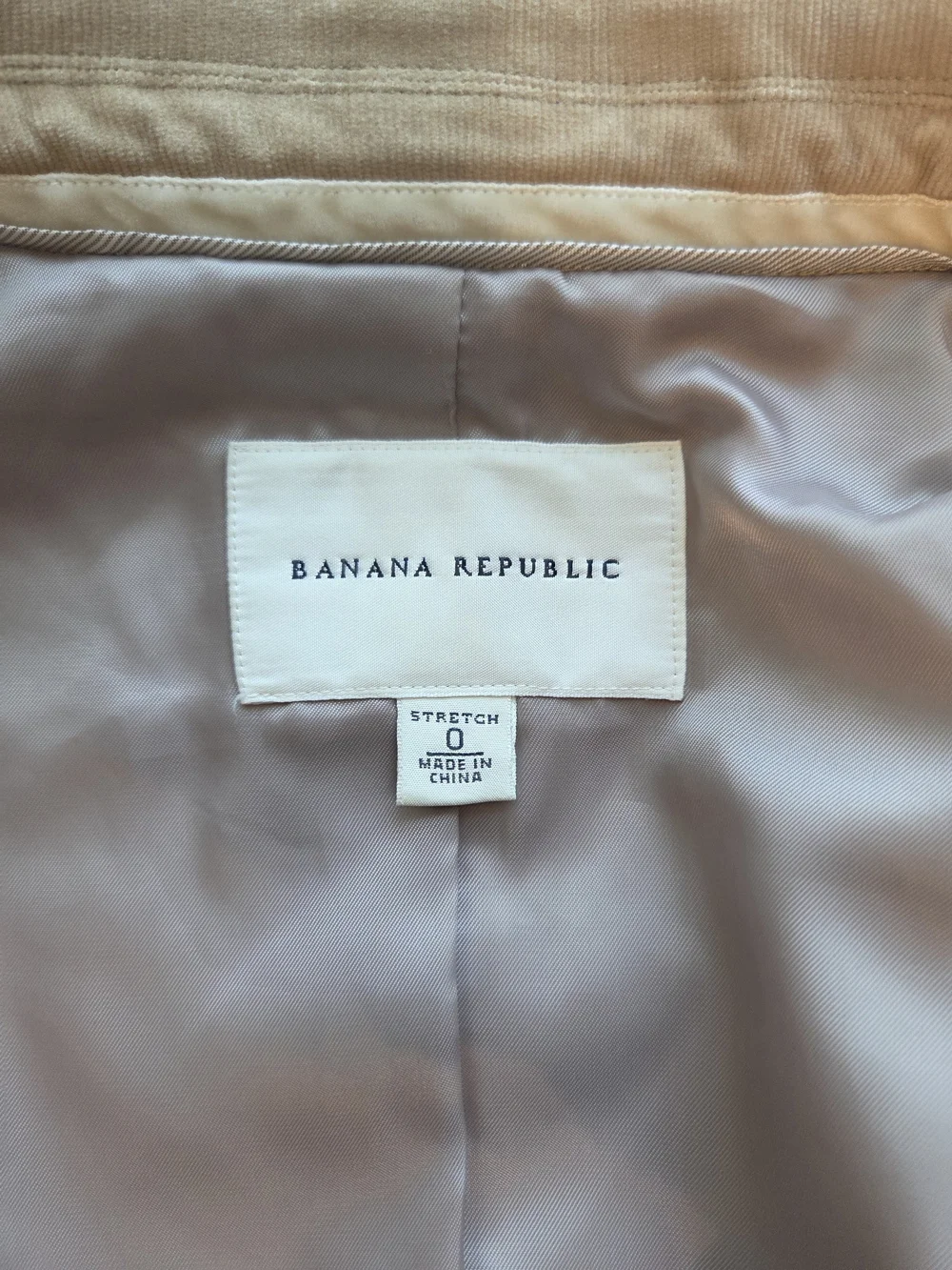 Banana Republic Corduroy Blazer Tan Womens 0 Business Casual Contemporary *flaw